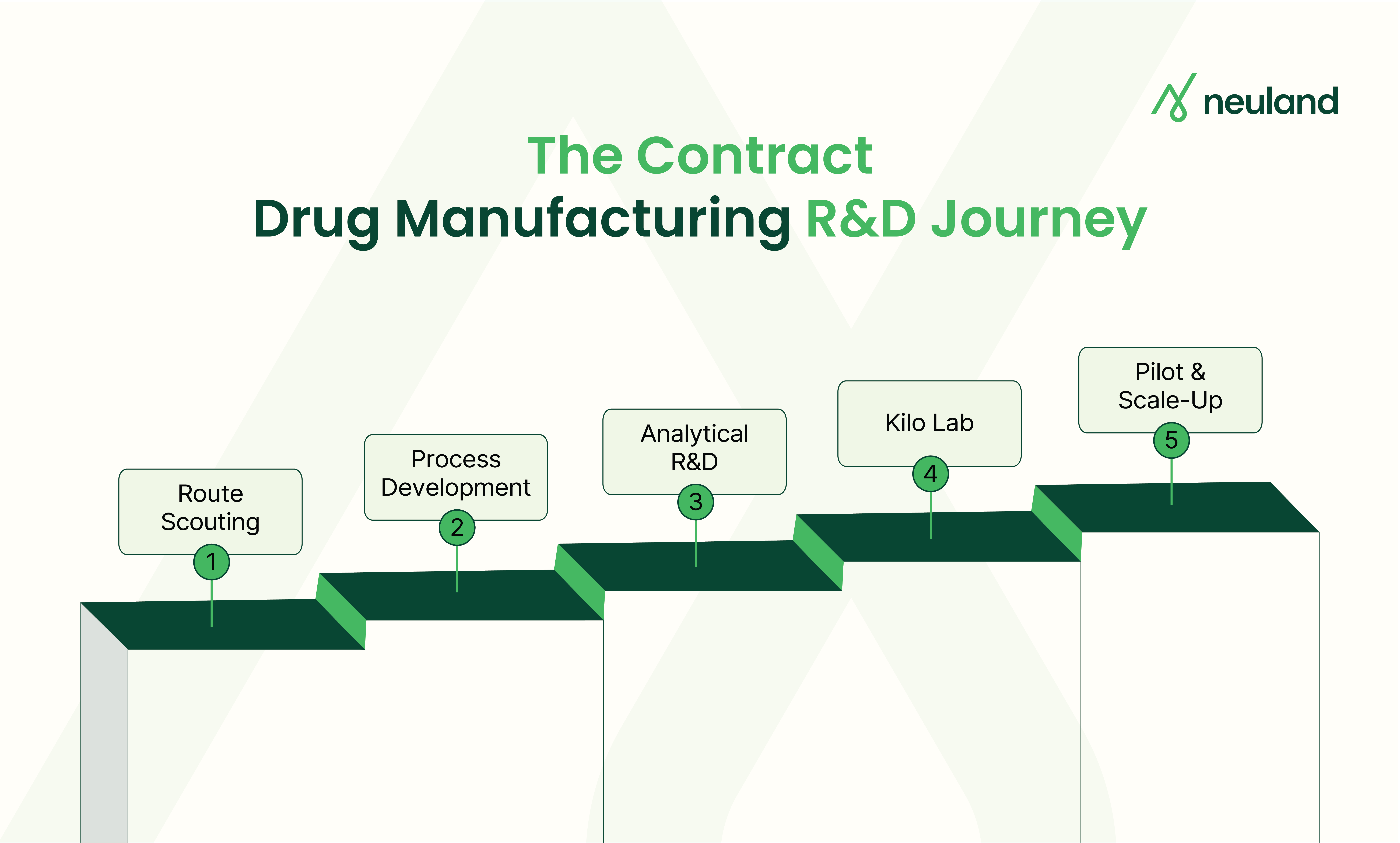 The R&D journey in contract drug manufacturing from route scouting through kilo lab to scale-up.